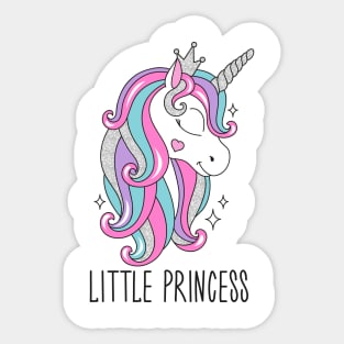 little princess unicorn, modern style tshirt Sticker